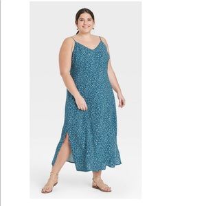 A New Day Spaghetti Strap V-neck Midi Slip Dress